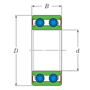 Подшипник кондиционера (35x55x22) Схема